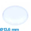 Verre Plastique Circulaire haut bombé avec pas 13,6 mm de montre