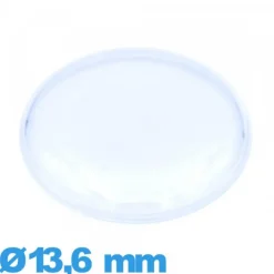 Verre Plastique Circulaire haut bombé avec pas 13,6 mm de montre