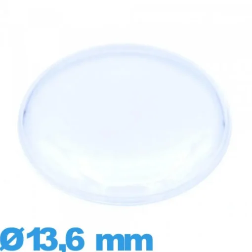 Verre Plastique Circulaire haut bombé avec pas 13,6 mm de montre