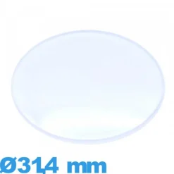Verre Plastique Circulaire montre 31,4 mm légèrement bombé