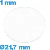Verre plat en verre minéral circulaire 21,7 mm pour montre