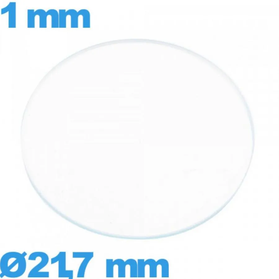 Verre plat en verre minéral circulaire 21,7 mm pour montre