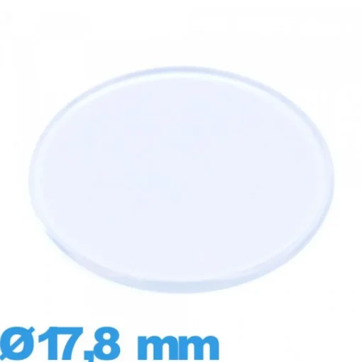 Verre plat et fin 17,8 mm de montre Circulaire en Plastique