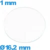 Verre plat pour montre en verre minéral 16,2 mm circulaire