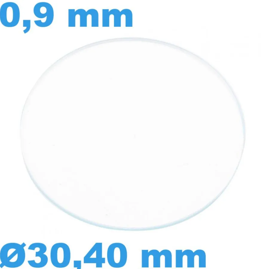 Verre Plat Saphir de montre Circulaire 30,40 mm épaisseur 0,9 mm résistant aux rayures Sternkreuz