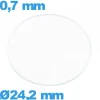 Verre plat verre minéral pour montre circulaire 24,2 mm