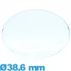 Verre plexiglas Circulaire montre 38,6 mm gousset