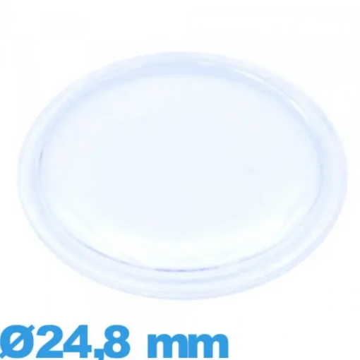 Verre plexiglas Circulaire à lèvres 24,8 mm de montre