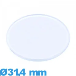 Verre plexiglas plat et fin montre Circulaire 31,4 mm