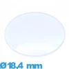 Verre pour montre 18,4 mm en Plastique Circulaire légèrement bombé