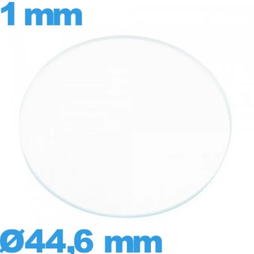 Verre pour montre 44,6 mm en verre minéral circulaire
