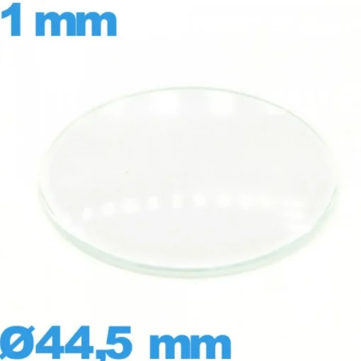 Verre pour montre 44,5 mm en verre minéral circulaire bombé