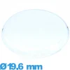 Verre pour montre 19,6 mm en acrylique Circulaire gousset