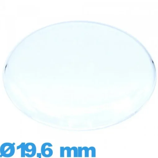 Verre pour montre 19,6 mm en acrylique Circulaire gousset