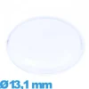 Verre pour montre 13,1 mm en acrylique Circulaire cambrure prononcée