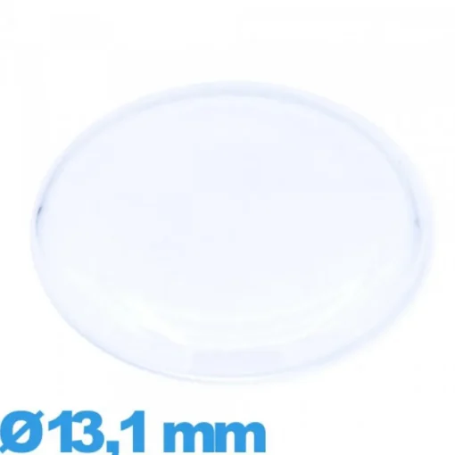 Verre pour montre 13,1 mm en acrylique Circulaire cambrure prononcée