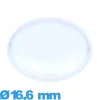 Verre pour montre 16,6 mm en plexiglas Circulaire haut bombé avec pas