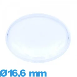 Verre pour montre 16,6 mm en plexiglas Circulaire haut bombé avec pas