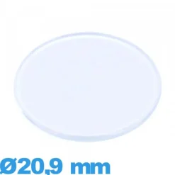 Verre pour montre 20,9 mm en plexiglas Circulaire plat et fin