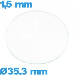 Verre pour montre 35,3 mm plat verre minéral circulaire