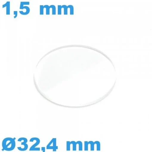 Verre pour Montre 32,4 x 1.5 mm Biseauté