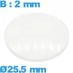 Verre pour Montre Bombé à Base Minéral Circulaire 25,5 mm