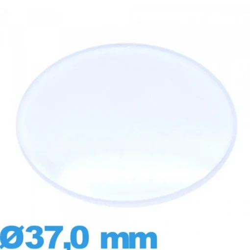 Verre pour montre en plexiglas 37,0 mm légèrement bombé Circulaire