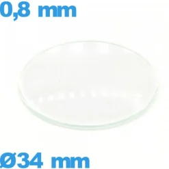 Verre pour montre en verre minéral 34 mm bombé circulaire