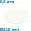 Verre pour montre en verre minéral 21,8 mm bombé circulaire