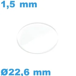 Verre pour Montre Minéral 22,6*1,5 mm Biseauté