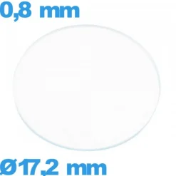 Verre pour Montre Minéral Plat 17,2 mm de diamètre