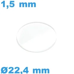 Verre pour Montre Plat Minéral 22,4 x 1,5 mm à Chanfrein