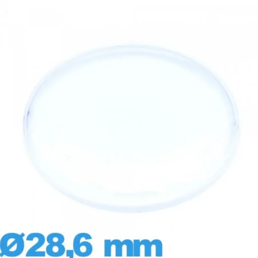 Verre pour montre plexiglas 28,6 mm grand dôme Circulaire