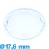 Verre pour montre plexiglas 17,6 mm à facettes saphir Circulaire