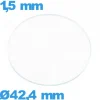 Verre pour montre verre minéral circulaire 42,4 mm plat