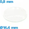 Verre pour montre verre minéral 14,4 mm bombé circulaire