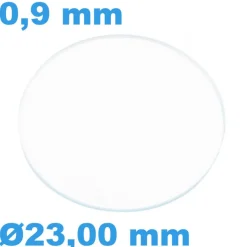Verre Sternkreuz Circulaire Saphir 23 mm pour montre Plat épaisseur 0,9 mm inrayable