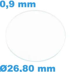 Verre Sternkreuz Plat Rond Saphir de montre 26,80 mm épaisseur 0,9 mm résistant aux rayures