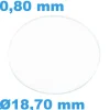 Verre Sternkreuz Plat Rond Saphir de montre 18,7 mm épaisseur 0,80 mm inrayable