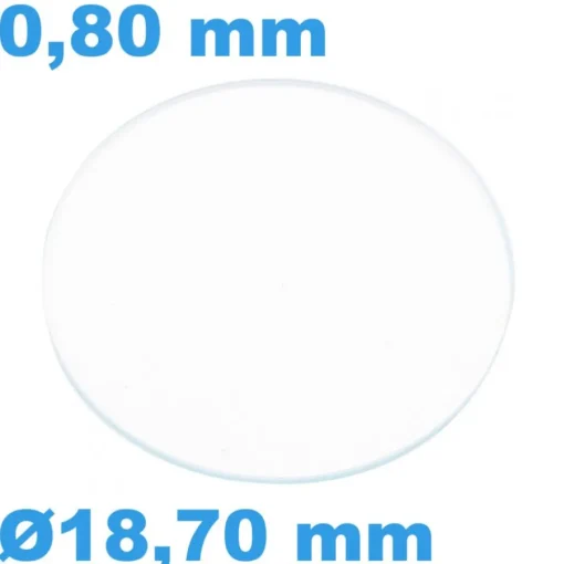Verre Sternkreuz Plat Rond Saphir de montre 18,7 mm épaisseur 0,80 mm inrayable