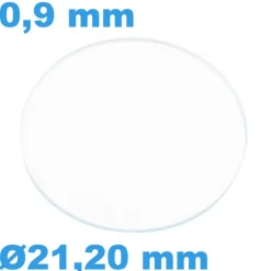 Verre Sternkreuz Rond Saphir 21,2 mm de montre Plat épaisseur 0,9 mm résistant aux rayures
