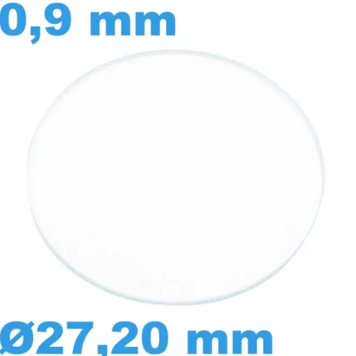 Verre Sternkreuz Saphir Plat de montre Rond 27,20 mm épaisseur 0,9 mm inrayable
