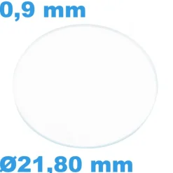 Verre Sternkreuz Saphir pour montre Plat Circulaire 21,8 mm épaisseur 0,9 mm résistant aux rayures