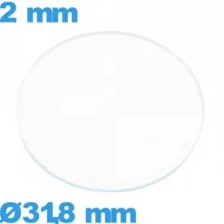 Verre verre minéral circulaire de montre 31,8 mm