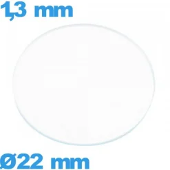 Verre verre minéral circulaire de montre 22 mm