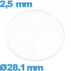 Verre verre minéral circulaire pour montre 28,1 mm