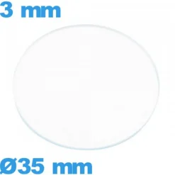 Verre verre minéral circulaire montre 35 mm