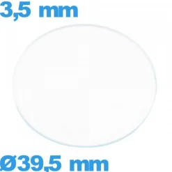 Verre verre minéral pour montre circulaire 39,5 mm