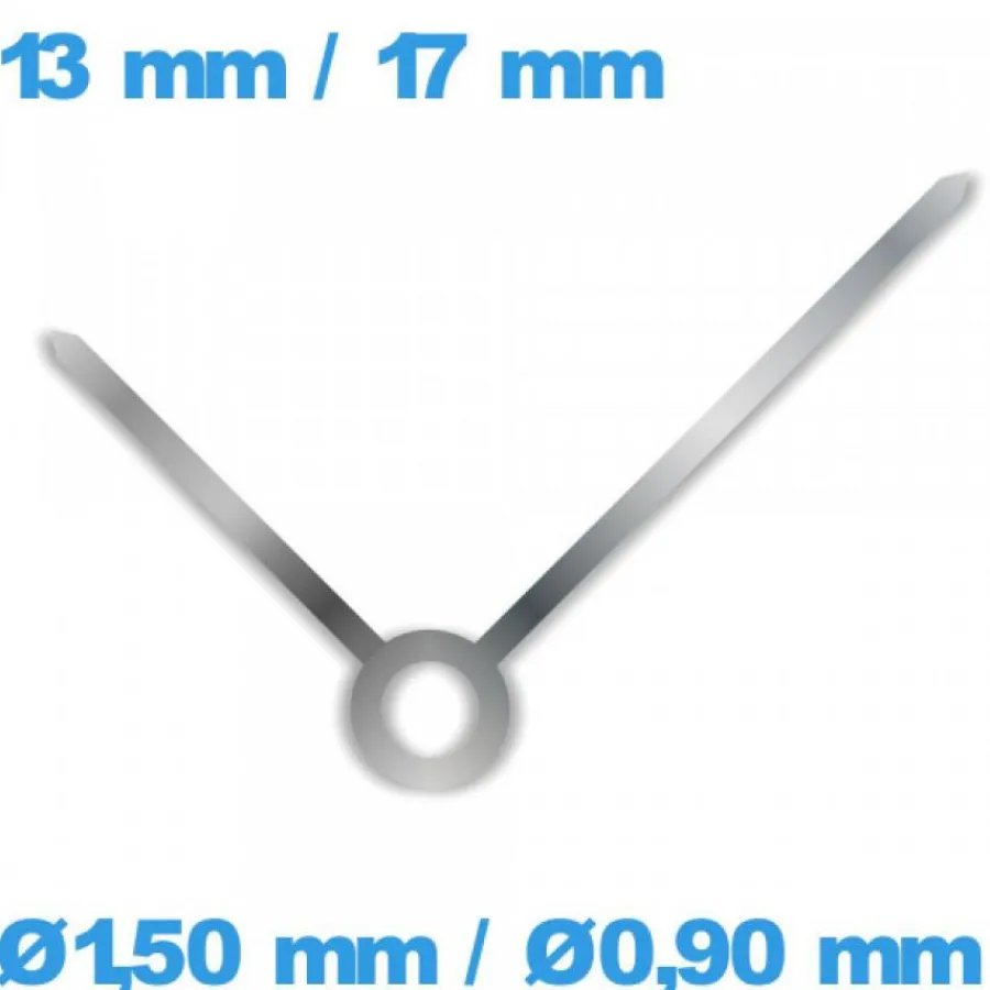 Ensemble D'aiguille (paire)-2 Aiguilles de Montre cadran principal argenté (Ø1,50 mm / Ø0,90 mm)