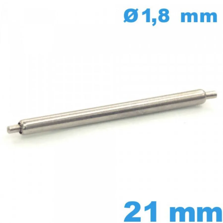 Pompe-1 Barre à ressort  pour réparation bracelet montre 21 mm Non téléscopique épaulement simple diam : 1,8 mm qualité Suisse
